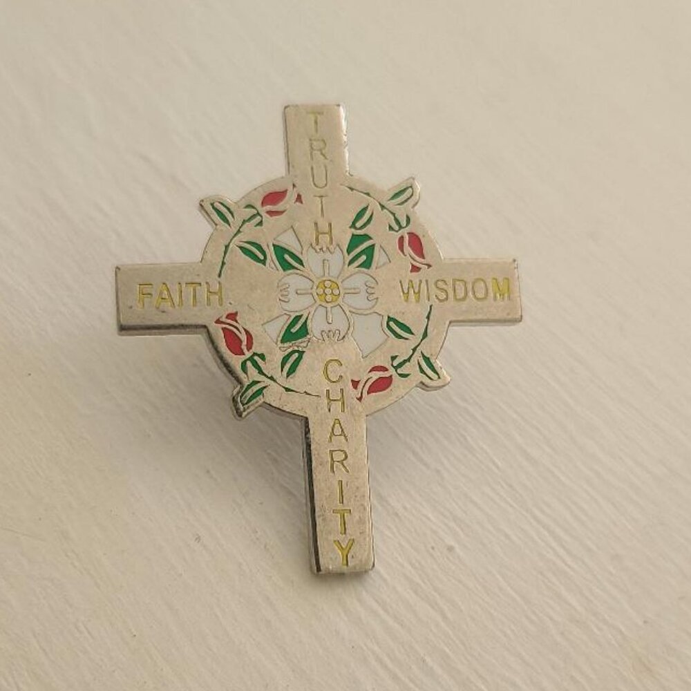 Order Of The Amaranth Vintage Cross Lapel Pin - image 2